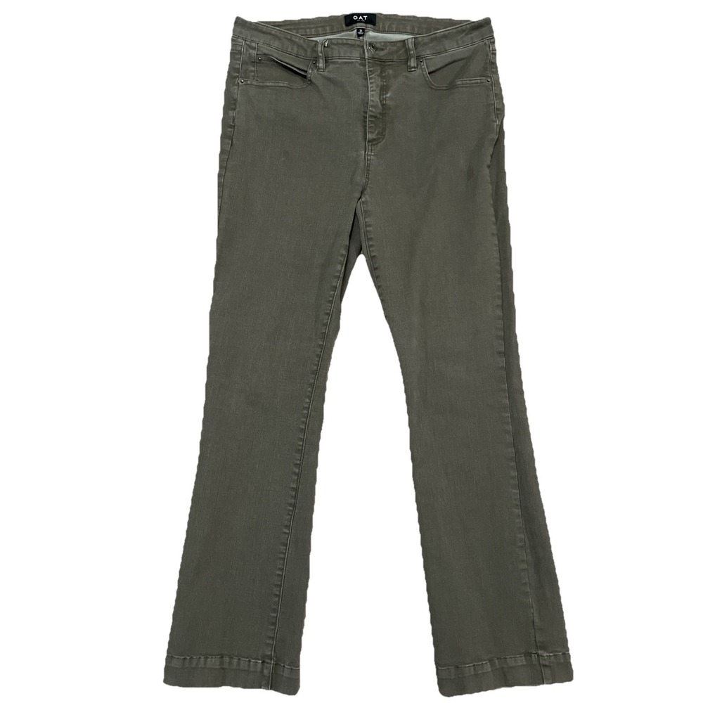 Oat New‎ York High Rise Boot Crop Denim Jeans  Size 30 (33"x30") Green